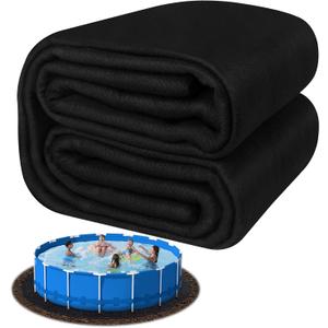 TIXANF 300G/M Thicker 24FT Pool Liner Pad,Seamless Above Ground Pool Liner, Thicker Durable Geotextile Material, Pre-Cut Heavy Duty Round Pool Liner Pad, Puncture Protection,Extend Liner Life(Black)