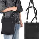 Urine Drainage Bag Holder, Catheter Bag Covers with Zipper Pipe Sleeve & Adjustable Strap, Soft Diving Fabric, Easy Access, Secure & Discreet for Urostomy & Foley Catheter Users-Black