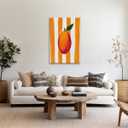 Trendy Fruit Kitchen Wall Art Vintage Mango Posters Fruit Abstract Art Canvas Print Preppy Poster Minimalist for Farmhouse Room Decor Bedroom 8x12inch Framed