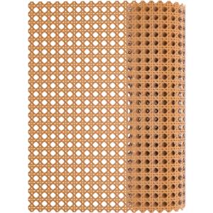 16" x5FT Plastic Rattan Cane Webbing, Woven Open Mesh Cane Net Roll for DIY Caning Furniture Decor Projects: Chair, Cabinet, Ceiling and Door(59x16 in) (Dark Color)