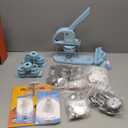 VEVOR Button Maker, 1/1.25/2.28 inch(25/32/58mm) 3-in-1 Pin Maker, 300pcs Button Parts, Ergonomic Arc Handle Punch Press Kit, Button Maker Machine with Panda Magic Book, for Children DIY Gifts, Blue