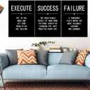 QYHART Success Failure Execution 3 Piece Canvas Wall Art Office Artwork, 20 x 28 inch x 3 pcs