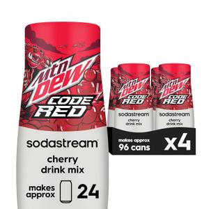 SodaStream MTN Dew Code Red Drink Mix (440ml, Pack of 4), BBD 11/17/2026