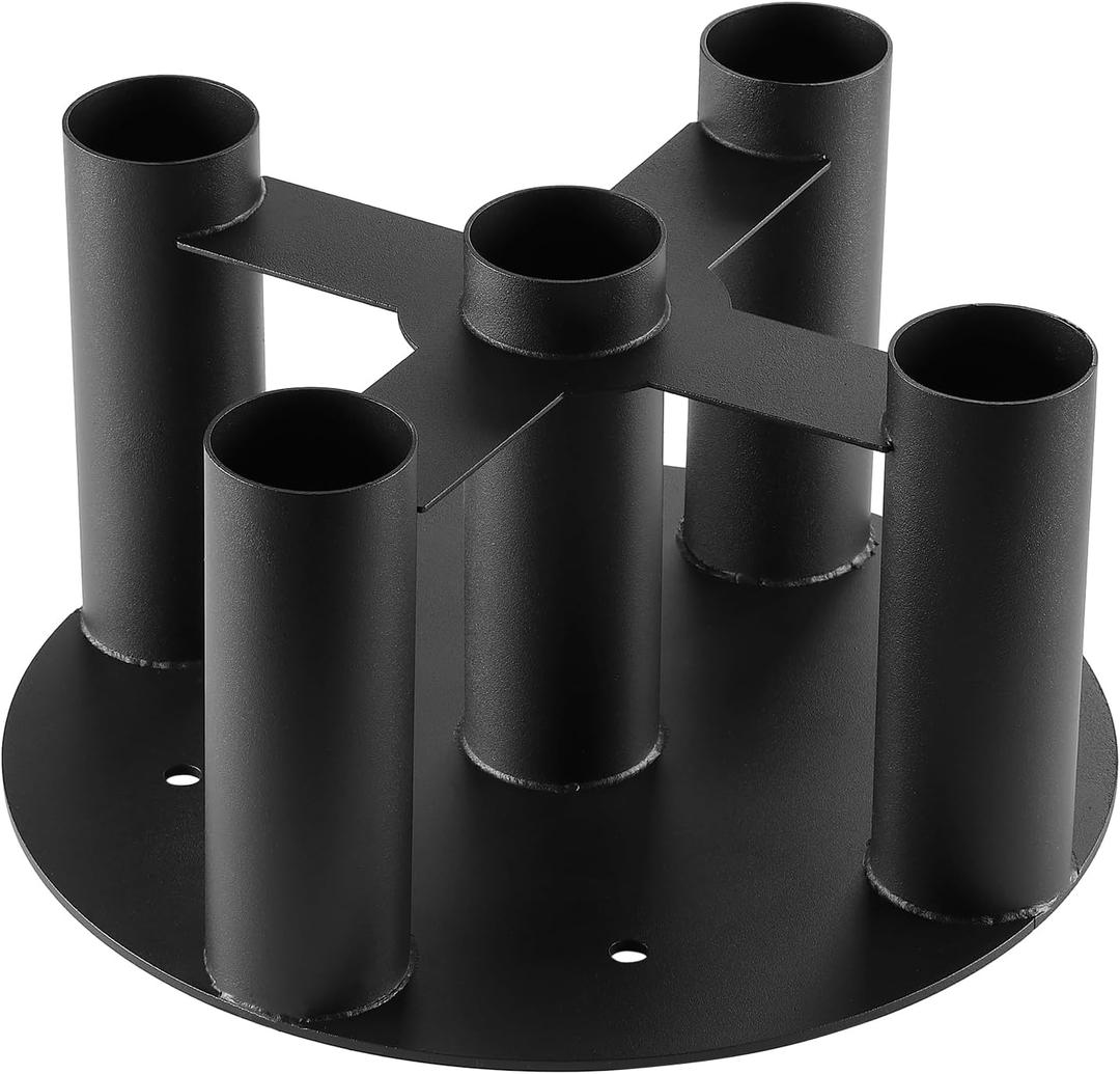 Barbell Holder Storage Rack, Heavy Duty Vertical Barbell Stand for Home and Commercial Gym, Fit 2-inch Olympic Bars, Curl Bars, Hex Bars (Black-Round Base)