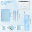 2 x 6 Pcs Boss Lady Gifts for Women Thank You Gifts for Women Employee Appreciation Gift 20 oz Boss Lady Tumbler Makeup Bag Leather Journal and Ballpoints Gift for Coworkers Female