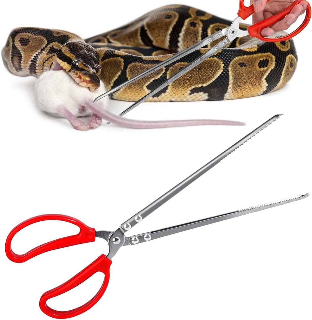 Snake Feeding Tongs,15 Inch Reptile Feeding Tongs,Extra Long Large Tweezers for Corn Ball Python Accessories,Bearded Dragon Tank Accessories,Pet Terrarium Supplies for Leopard Crested Gecko,Lizard (1PCS)