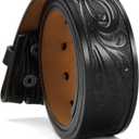 CHAOREN Western Belts for Men without Buckle - Cowboy Belt 1.5" Full Grain Leather Belt for Jeans - One Solid Piece Leather