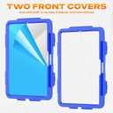 SEYMAC stock Case for iPad Pro 11-inch M5-M4 2025-2024, Shockproof Heavy Duty Case with Screen Protector, Pencil Holder, Rotating Stand, Hand Strap, Shoulder Strap, Blue