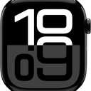 Apple Watch Series 10 [GPS 46mm case] Smartwatch with Jet Black Aluminum Case with Ink Sport Loop. Fitness Tracker, ECG App, Always-On Retina Display, Carbon Neutral (46mm case + Medium/Large band)