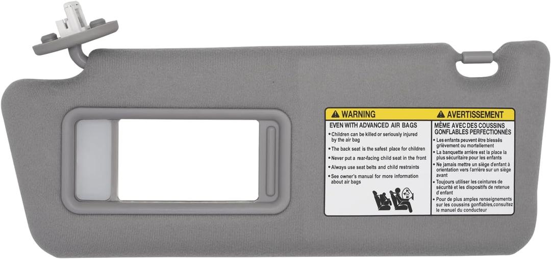Driver Side Sun Visor Compatible with Toyota Tacoma 2005-2015 Sun Shade with Light Replacement 7432004210B0 Color Gray Driver Side Sun Visor Compatible with Toyota Tacoma 2005-2015 Sun Shade with Light Replacement 7432004210B0 Color Gray
