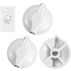 3 Pack Timer Switch Knob Replacement, Timer Knob Replacement Compatible with Intermatic, FD Series Spring Wound Timers for Wall Bathroom Fan Motor Heater Light Timers Switch, White