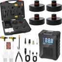 2025 Upgrade Jack Pads for Tesla Model 3/Y Accessories 2025, Wireless Universal Tire Inflator Pump Set with Built-in Tire Repair Kits for Tesla Model 3/Y/X/S [Not Fit Austin Built Model Y] (Black2)