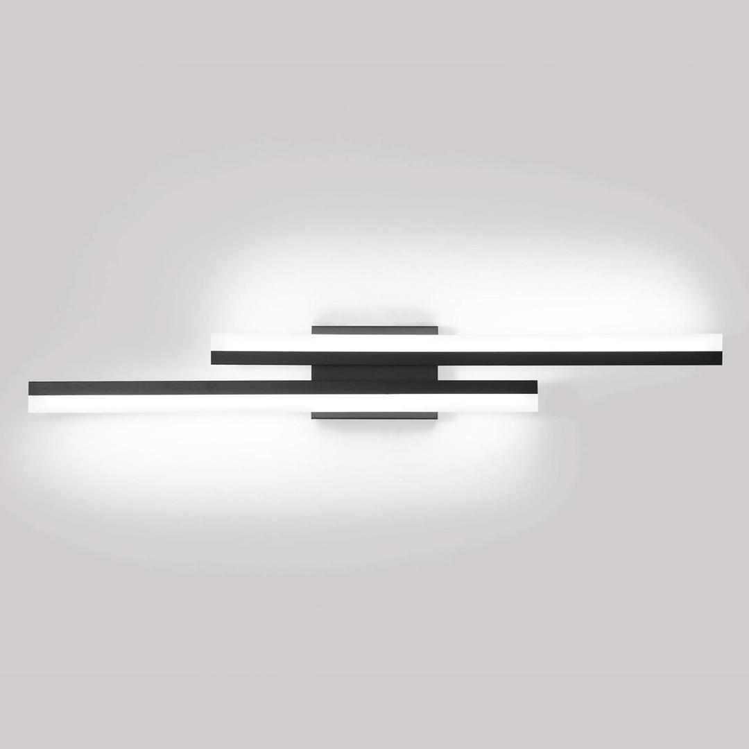 PRESDE LED Bathroom Vanity Light 32inch Bathroom Light Fixtures Over Mirror Black Modern Bath Vanity Lighting Bar Dimmable