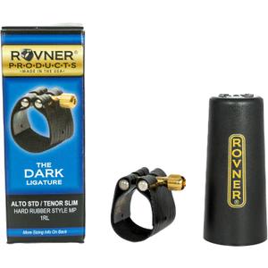 Rovner Ligature & Plastic Cap for Alto Standard Saxophone - Dark Ligature for Hard Rubber Mouthpiece (1RL)
