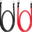 4 AWG Battery Cable 4AWG Gauge Battery Inverter Cables for Automotive Solar Marine Boat RV Car Motorcycle (4 AWG, 3FT, 3/8")