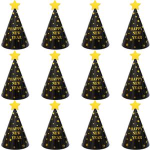 KatchOn, Happy New Years Hats | New Years Eve Party Favors | New Year Decorations 2026 | New Year Eve Party Supplies 2026 (Gold Black)