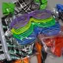 OuMuaMua Inflatable Rock Star Toy Set, 18 Pack Inflatable Party Props - 4 Inflatable Guitar, 6 Microphones, 6 Shutter Shading Glasses, 1 Saxophone and 1 Inflatable Keyboard Piano Inflatable Rock Toys