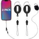 Retractable Phone Tether - Assured Durable Phone Leash - Anti-Theft & Anti-Drop Lanyard Tether - 2 Pack