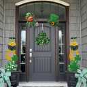 Halloscume 12 Pcs St. Patrick's Day Tree Decorations Ornaments Large Glitter St. Patricks Day Tree Picks Irish Shamrock Horseshoe Hat Ornaments for Irish St. Patrick's Home Office Party Spring Decor