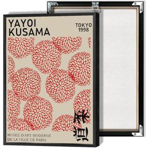 Vintage Japanese Red Flowers Poster Tokyo 1998 Exhibition Canvas Wall Art Museed'Art Moderne De La Ville De Paris Prints Painting For Home Bedroom Dorm Wall Decor 12x16in Unframed