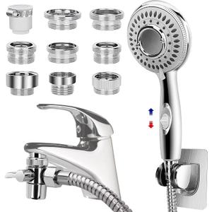 Shower Head Sink - Faucet Bathtub, Hose Sprayer Attachment with 9 Adapters, 79" Hose for Hair Washing, Pet Dog Rinse & Baby Bath, ON/ OFF Extension for Tub Faucet, Utility Sink, Laundryroom, Garden