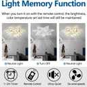 32" Modern Geometric Ceiling Fan with Lights Remote Control, White 6 Speeds 3 Colors Low Profile Ceiling Fan with Light for Living Room, Small Large