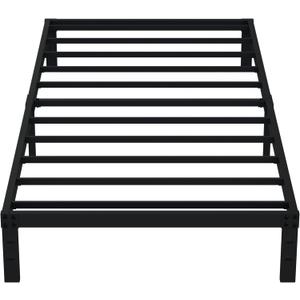 EMODA 10 Inch Twin Bed Frames No Box Spring Needed, Heavy Duty Metal Twin Platform Bed Frame, Noise Free, Easy Assembly, Black