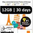 Orange Holiday Europe Prepaid Sim 12GB Internet Data | 30 Days-Use | Data tethering Allowed | 30min & 200 SMS from Europe to Any Country Worldwide+1 Sim Card Holder+1 Pin