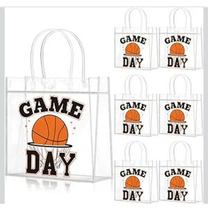 Wesnoy 20 Pcs Basketball Goodie Bags Basketball Party Favor with Handles Reusable Sport Themed Treat Bags for Candy Birthday Party Supplies 8 x 8 x 3.15''