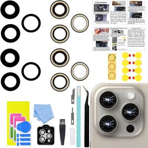 2 Sets LEAFE for iPhone 15 Pro Max Camera Lens Replacement, OEM Original Camera Glass Lens with Pre-Installed Adhesive+Repair Tools