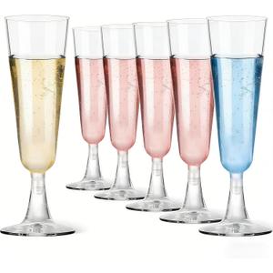Plastic Champagne Flutes, 40 Pack Disposable Champagne Glasses, 5.5Oz Plastic Wine Glasses Cups for Engagement Wedding Birthday Party Decor Supplies