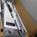 DUMOS 55 Inch Small Computer Desk for Home Office, Modern Study Work Table Simple Style for Bedroom, WritInchg Desks with X-Shaped ReInchforcement, Black