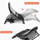 VEVOR Kayak Seat, 1 Pack 1.3" Raised Height, Universal Foldable Canoe Seat with Adjustable Back Support, Adjustable Straps, and Aluminum Alloy Frame for Sit-on-Top/Fishing/Inflatable Kayaks & Canoes