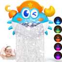 Bath Toys, Light Up Crab Bath Bubble Maker Bathroom Toys for Kids Ages 1-3 4-8,Bath Bubble Machine with Colourful Light Toddler Bathub Toy Great Birthday for Kids