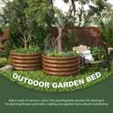 4 Pack Brown 2x2FT Round Corrugated Galvanized Steel Raised Garden Bed Outdoor, Metal Above Ground Garden Bed for Vegetables and Flowers, Raised Beds for Gardening-2x2FTx10Inch