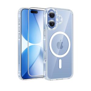 FNTCASE for iPhone 17 Case: [Compatible with Magsafe] [Screen Protector] Anti Yellowing Transparent Clear Magnetic Phone Cover - Military Grade Shockproof Drop Proof Protective Cases - Clear