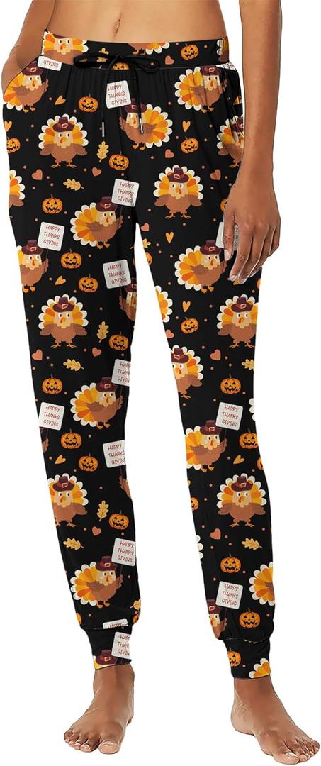 Lindanina Women's Christmas Pajama Pants Lounge Soft Sleepwear Pj Bottoms with Pockets S-XXL (XL)