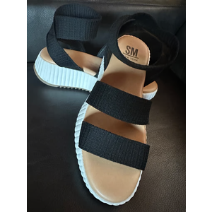 Athlefit Women's Wedge Sandals Platform Sandals Cork Elastic Strap Platform Sandals 9.5