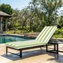 Only choice 2 Pcs Set Outdoor Lounge Chair Cushions Patio Chaise Lounge Chair Replacement Cushions Furniture Seat Cushions(Green White Striped), 74.4"x 22.05"x 2.76"