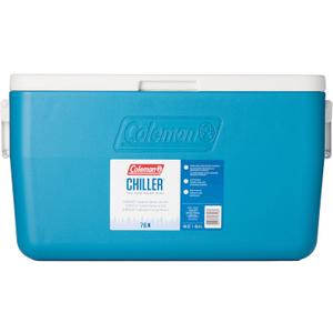 Coleman Chiller 48qt Insulated Portable Cooler with Ice Retention & Heavy-Duty Handles, Made in USA, Great for Camping, Tailgating, Parties, Sports, Concerts & More (Ocean Blue)