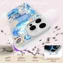 Magnetic for iPhone 16 Pro Case [Compatible with MagSafe] Seashell Ocean Blue Whale Retro Collage Design, Clear Slim Shockproof Phone Cover for Women Men