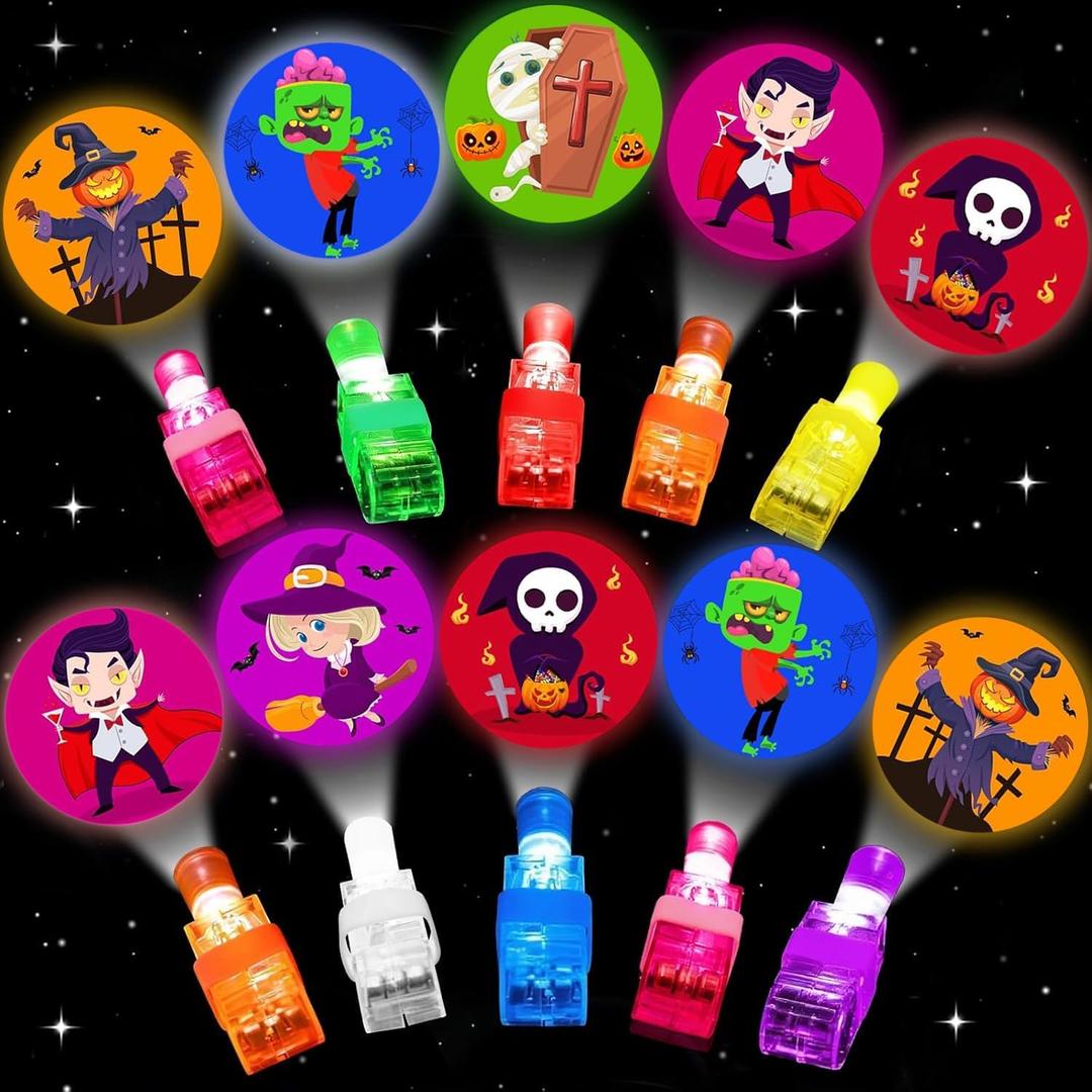 36 PCS Halloween Party Favors for Kids,Halloween LED Light Up Finger Lights Glow in the Dark Party Favors for Kids, Classroom Prizes Trick or Treats Gifts