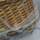 Wicker Basket with Handle, 14.2 x 11 x 6.7 Inch Wicker Picnic Baskets with Liner, Oval Willow Woven Basket for Fruit, Wine, Gathering, Wedding, Picnic,by GNIEMCKIN