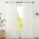 NICETOWN Beige Sheer Long Curtains 102 inches, Grommet Elegant and Airy Window Treatments Translucent Lightweight Drapes for Living Room/Bedroom, 2 Panels, W54 x L102