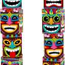 Teling 8 Pcs Hawaiian Luau Decorations Tropical Aloha Summer Party Favors Boxes Blocks Welcome Door Decor for Hawaiian Tropical Tiki Party Outdoor Indoor Supplies