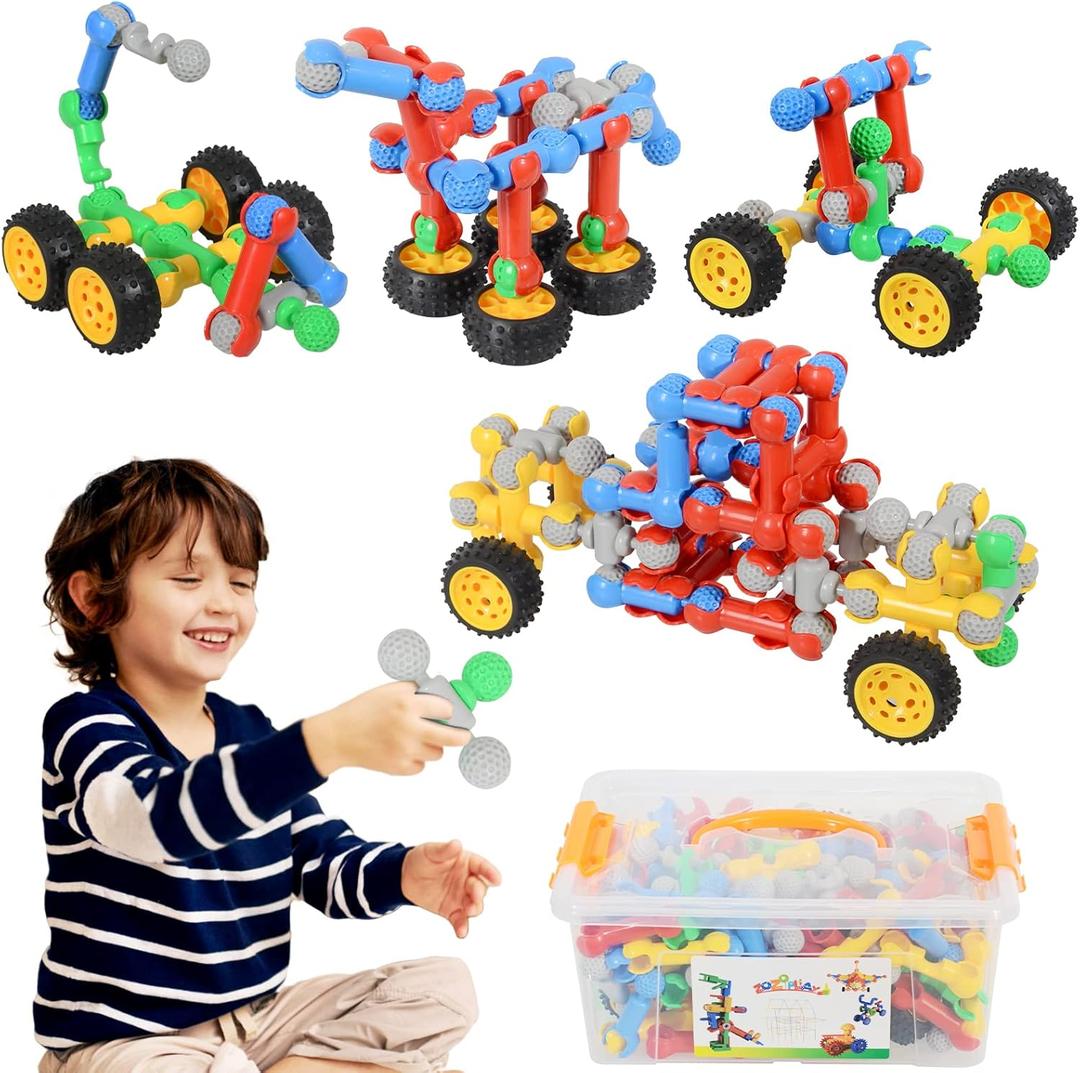 ZOZOPLAY 160 Pcs Connector Blocks Set, STEM Plastic Connector Toys for Kids 3+, Educational Colorful Building Blocks, Engineering Creative Game, Best Preschool Learning Gift for Boys & Girls ZOZOPLAY 160 Pcs Connector Blocks Set, STEM Plastic Connector Toys for Kids 3+, Educational Colorful Building Blocks, Engineering Creative Game, Best Preschool Learning Gift for Boys & Girls