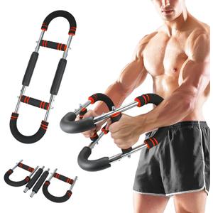 Twister Arm Trainer - Adjustable 60-100lbs Resistance Arm & Chest Workout Equipment for Home Gym Fitness , Arm Strengthener for Men, Power Twister Bar for Biceps, Forearm & Shoulder Training (red)
