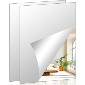 Acrylic Mirror Sheet for Wall, 15.7" x 19.6" x 2Pcs
Large Rectangular Mirror Tiles Frameless Wall Mounted Mirror Self-Adhesive Mirror Stickers for Vanity Bedroom Home Decor