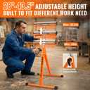 2-Pack Folding Roller Stands, 250 LBS Load Capacity Per Stand, 28–43.5" Adjustable Height, Stable Support for Table Saw Outfeed & Woodworking