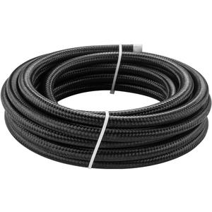 8AN Fuel Line, 1/2" Braided Fuel Hose Nylon CPE hose for Oil Gas, Power Steering,fuel Transmission, 10FT Black